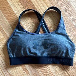 Under Armour sports bra. Medium, grey/black/purple.